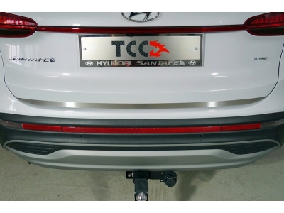 Накладка на заднюю дверь (лист шлифованный) ТСС для Hyundai Santa Fe IV Рестайлинг 2020 – 2023